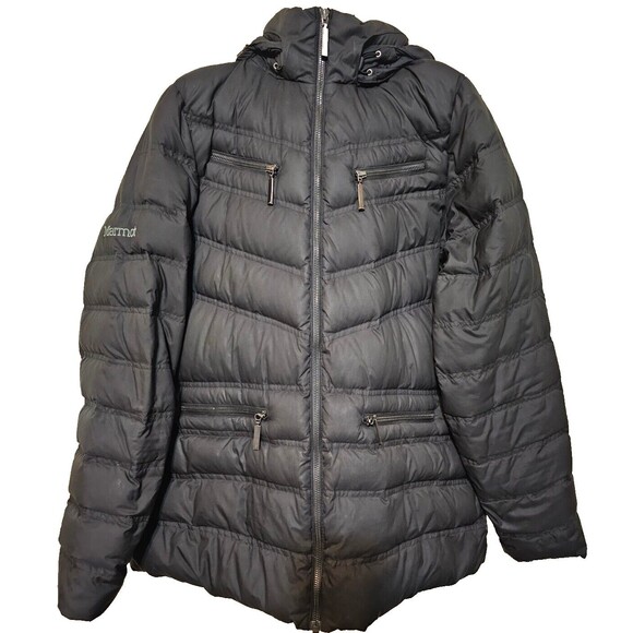 Marmot Jackets & Blazers - Marmot 700 Fill parka winter coat, removeable hood and faux fur hood trim XL Blk
